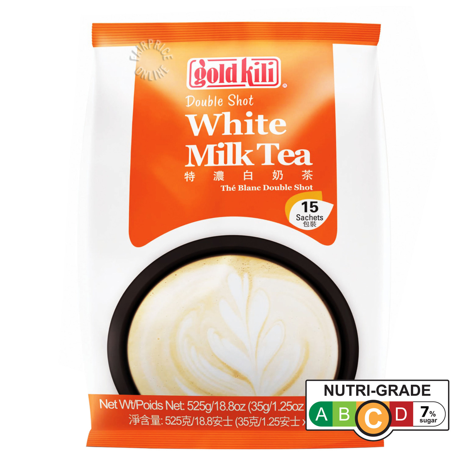 Gold Kili Premium Instant White Milk Tea Double Shot NTUC FairPrice