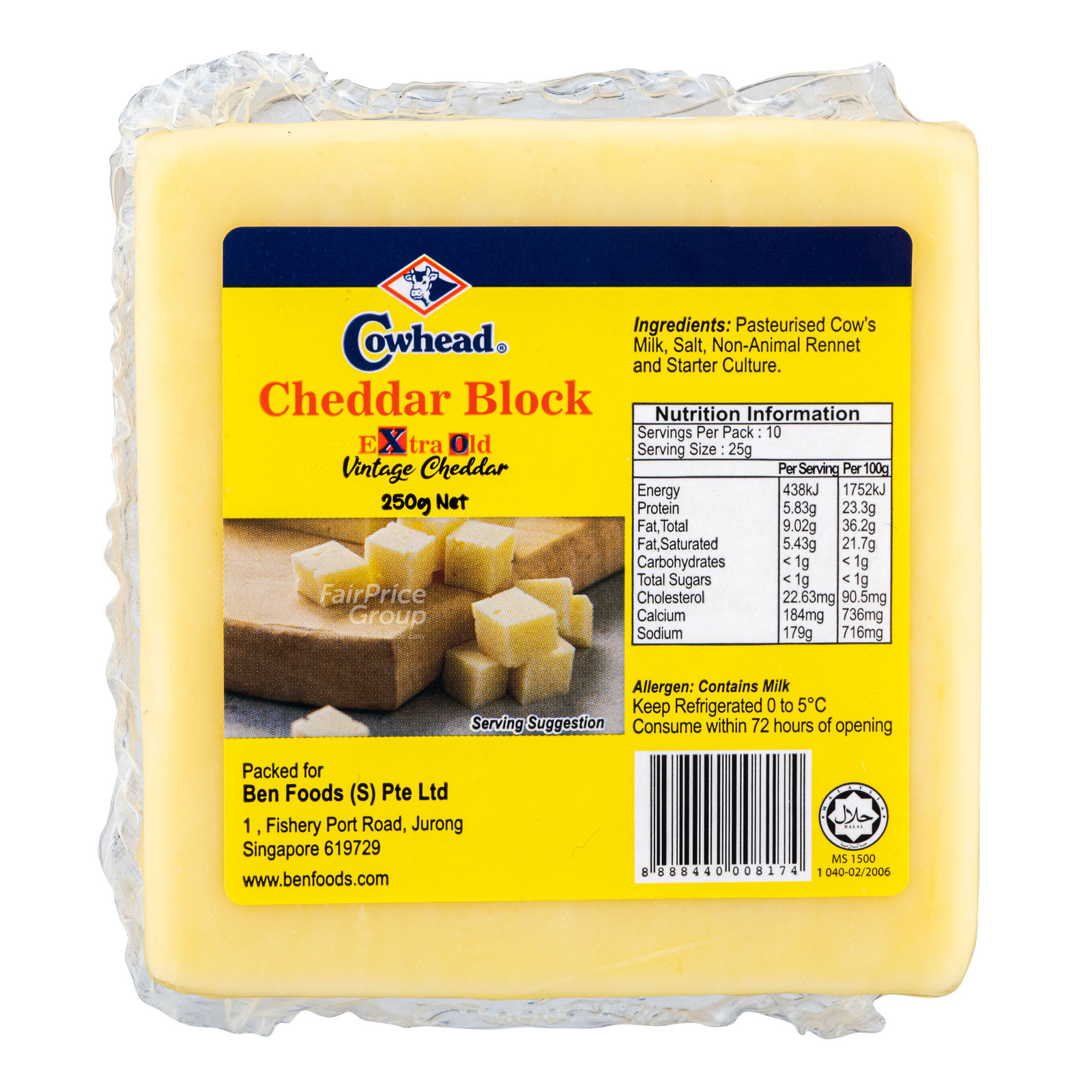 Cowhead Natural Cheddar Block Cheese - Extra Old | NTUC FairPrice