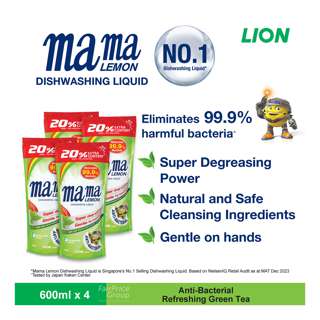 Mama Lemon Dishwashing Liquid Refill - Green Tea