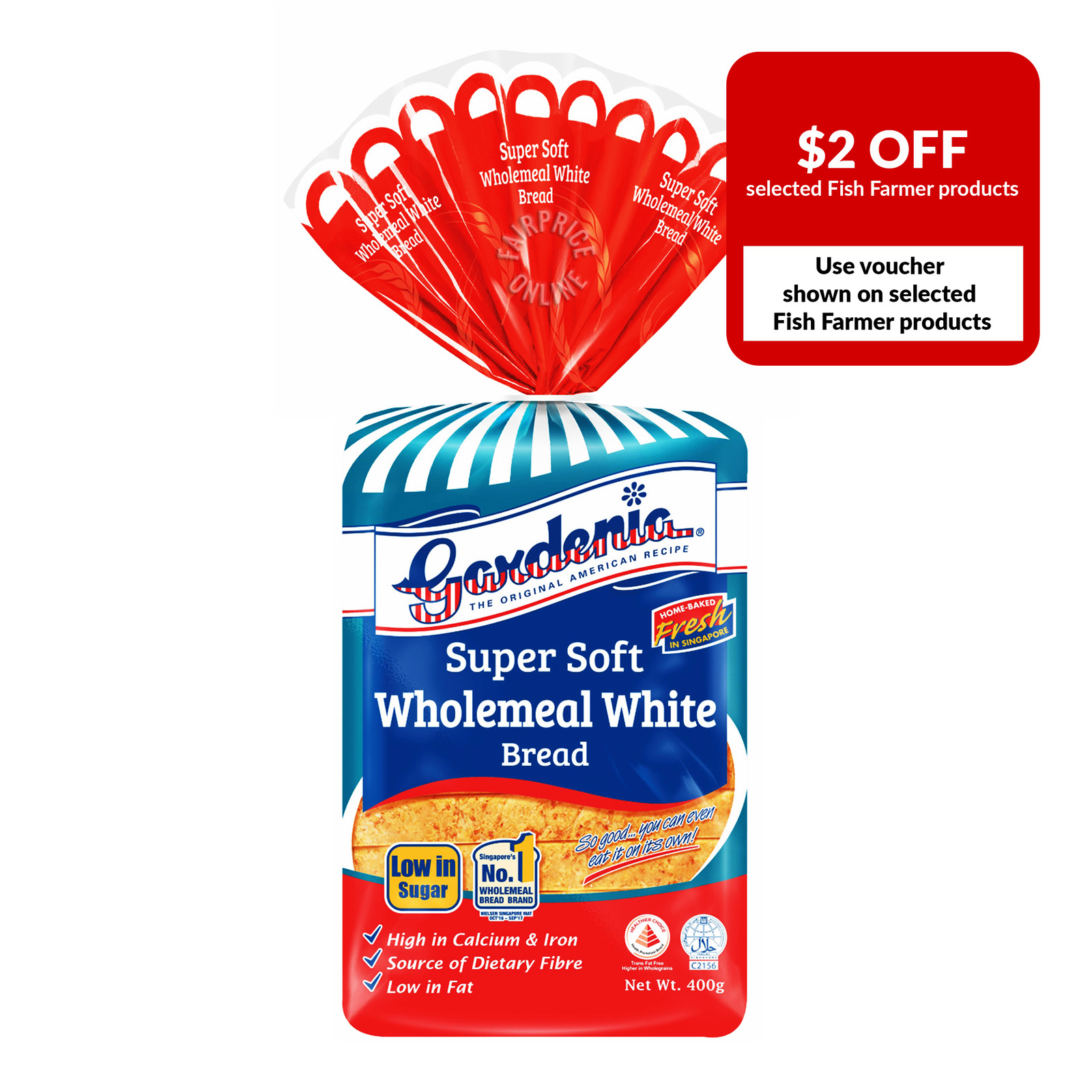 Gardenia Enriched White Bread Wholemeal NTUC FairPrice