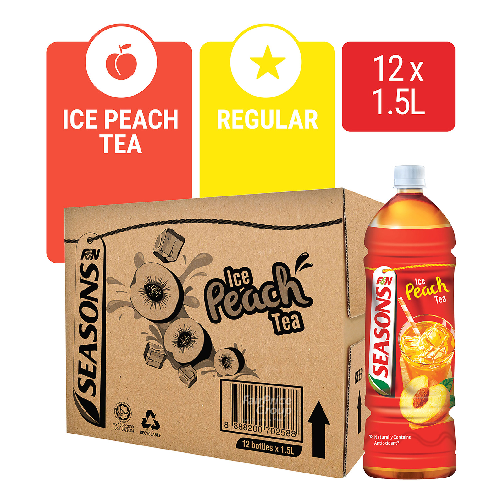F&N Seasons Bottle Drink - Ice Peach Tea
