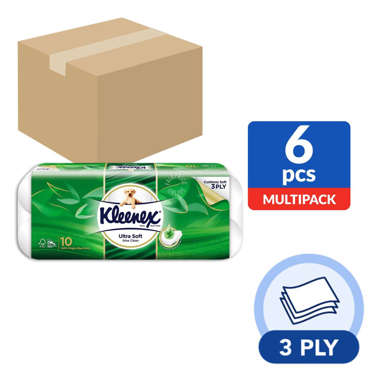 Kleenex Toilet Tissue Rolls Aloe Clean NTUC FairPrice