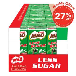Milo Chocolate Malt Milk UHT Packet Drink -Less Sugar