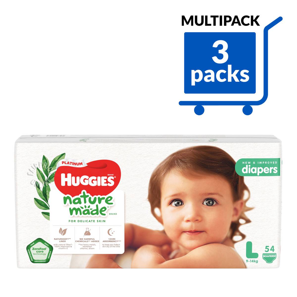 Huggies Baby Platinum Naturemade Tape Diapers L (914kg) NTUC FairPrice