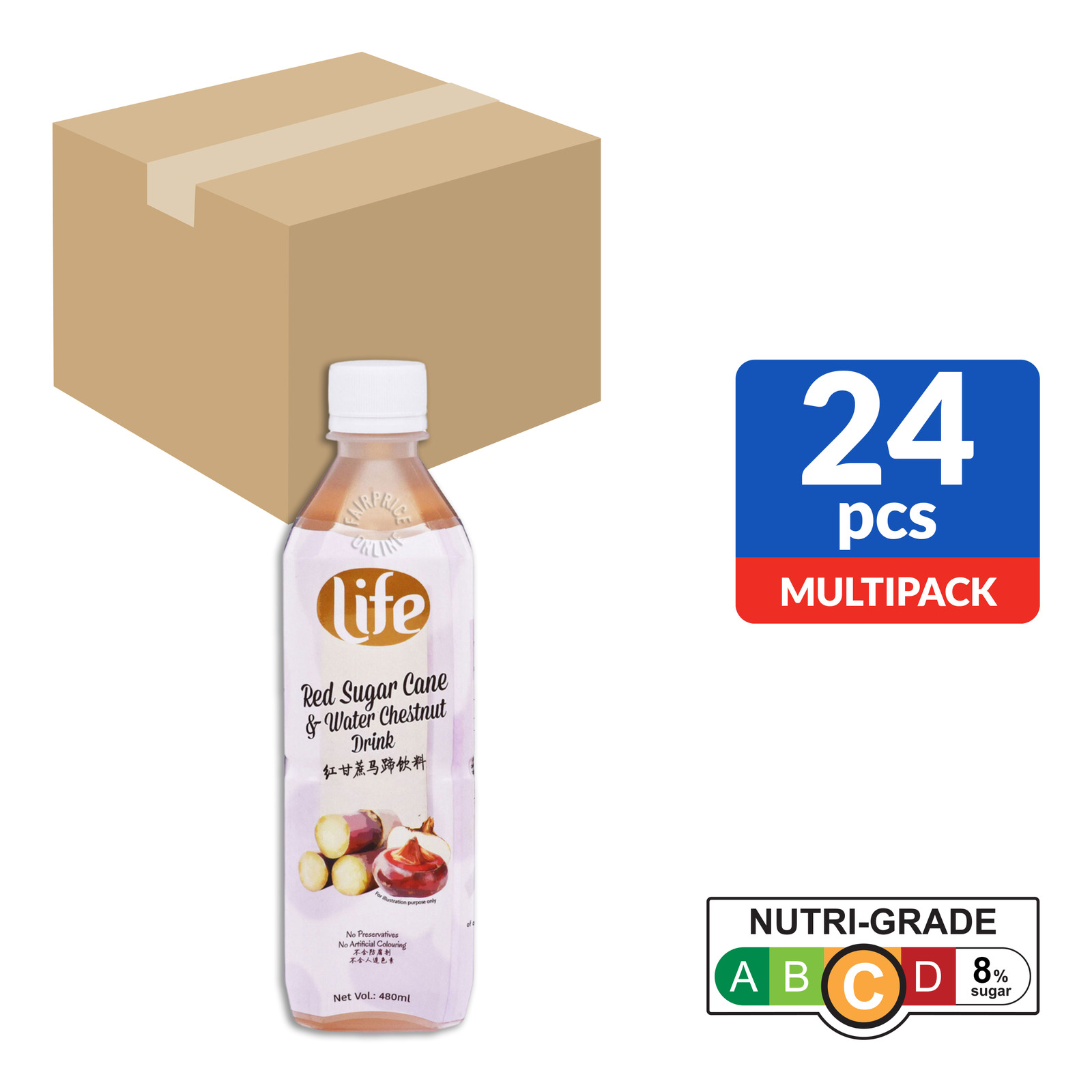 Life Bottle Drink Red Sugar Cane & Water Chestnut NTUC FairPrice