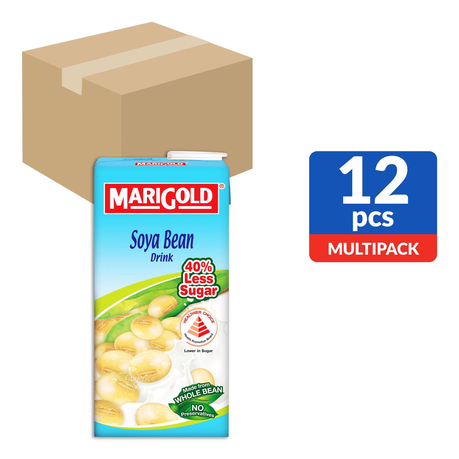 Marigold Packet Drink Soya Bean (Less Sweet) NTUC FairPrice