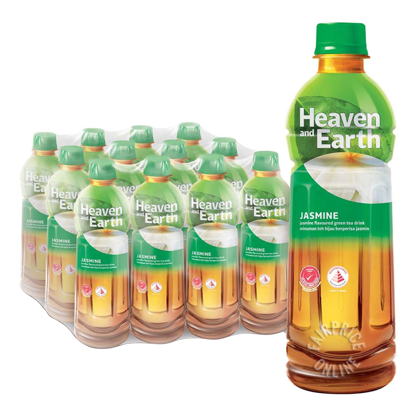 Heaven and Earth Jasmine Green Tea (12 x 500ml) Case NTUC FairPrice
