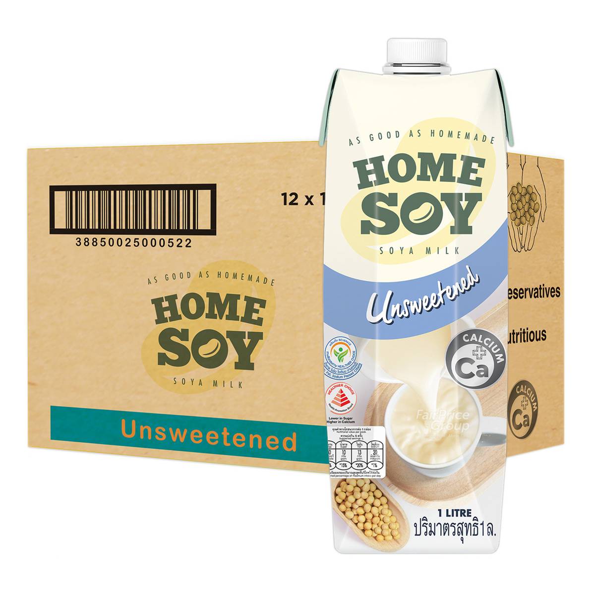 Homesoy Soya Milk Original (No Sugar Added) NTUC FairPrice