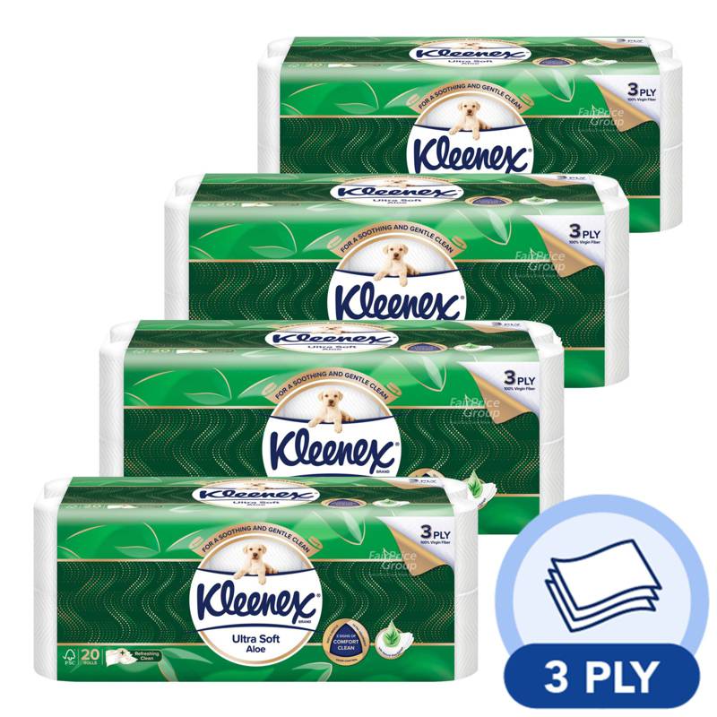 Kleenex Toilet Tissue Rolls Aloe Clean NTUC FairPrice