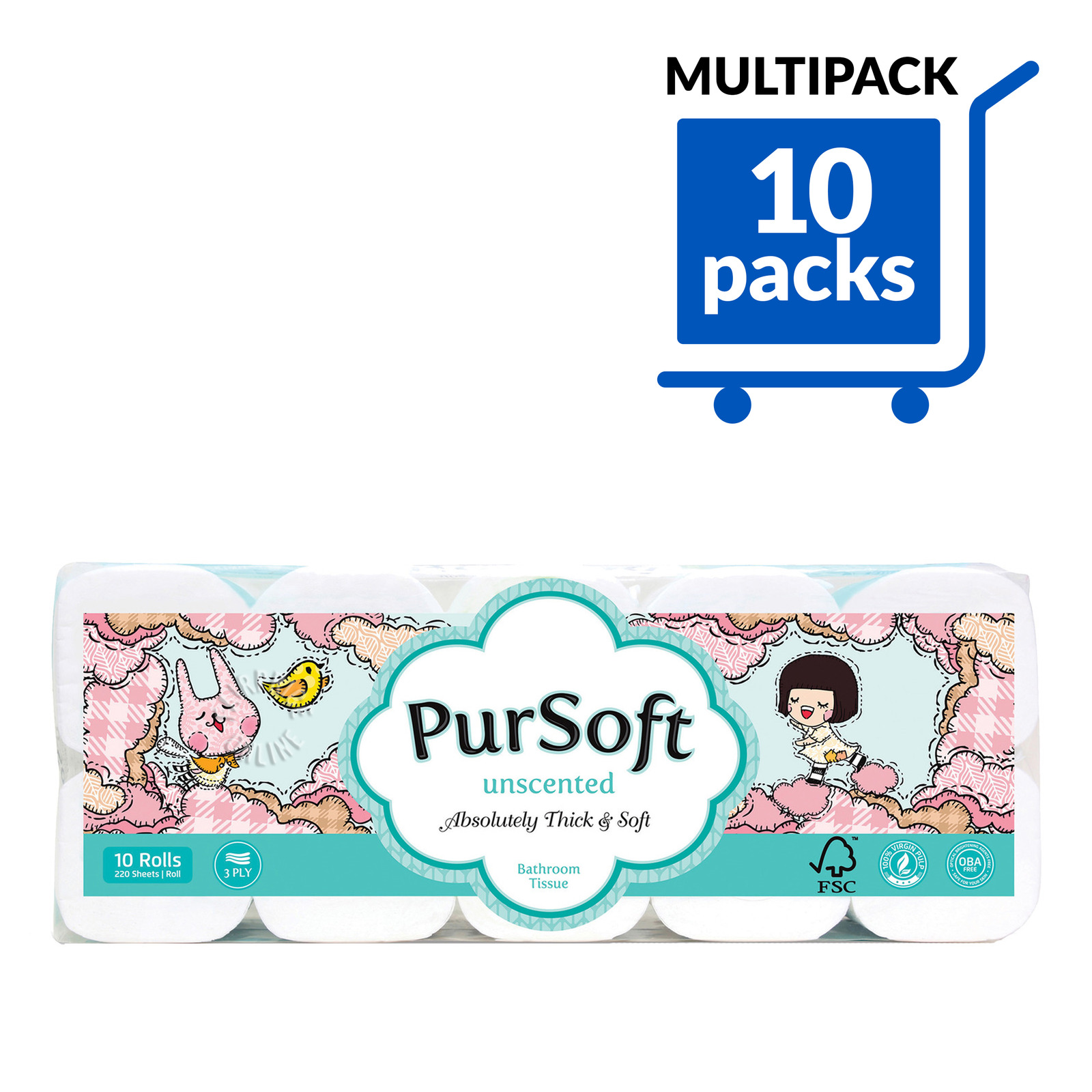 PurSoft Toilet Tissue Roll Unscented NTUC FairPrice