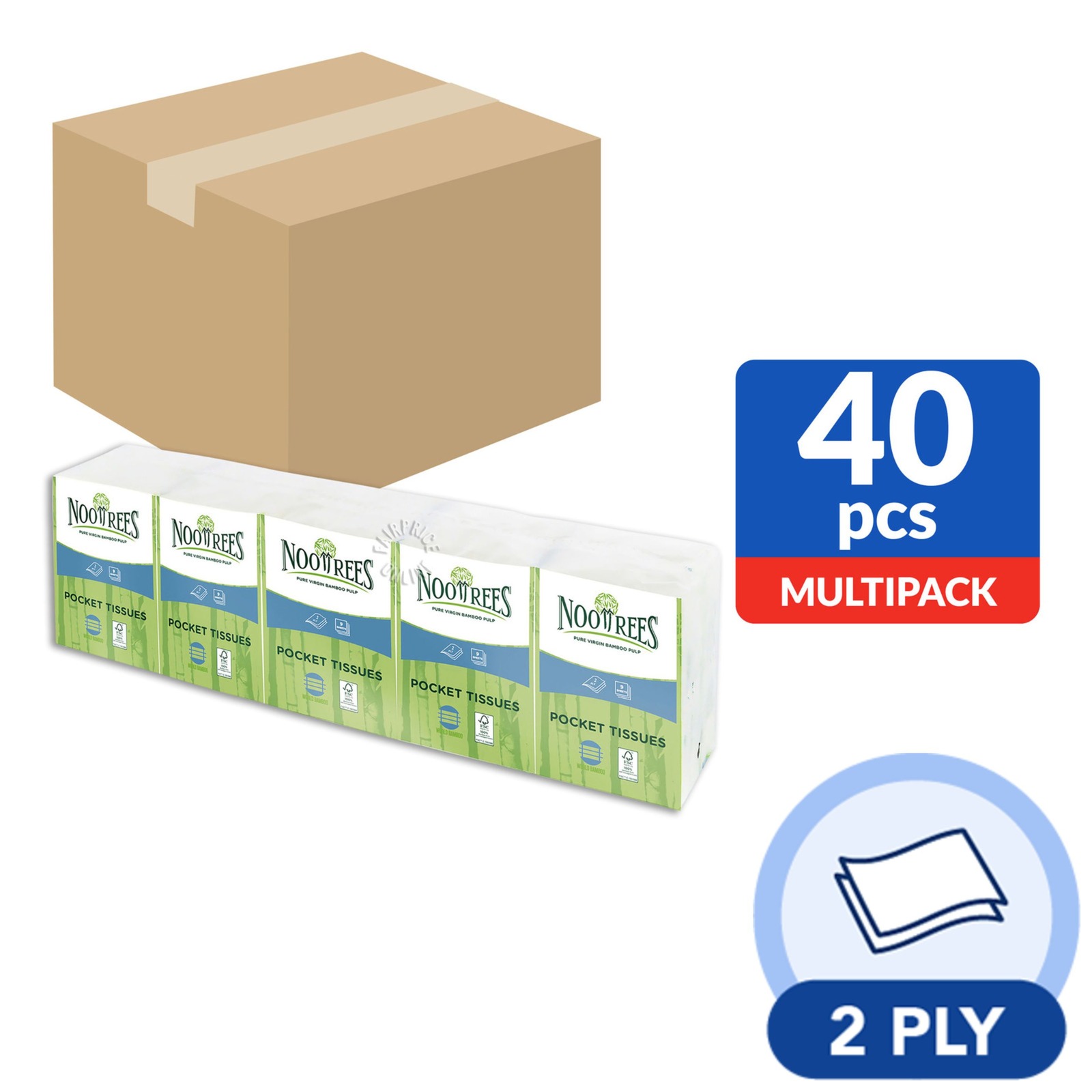 NooTrees Bamboo Pulp Pocket Tissue (2ply) NTUC FairPrice