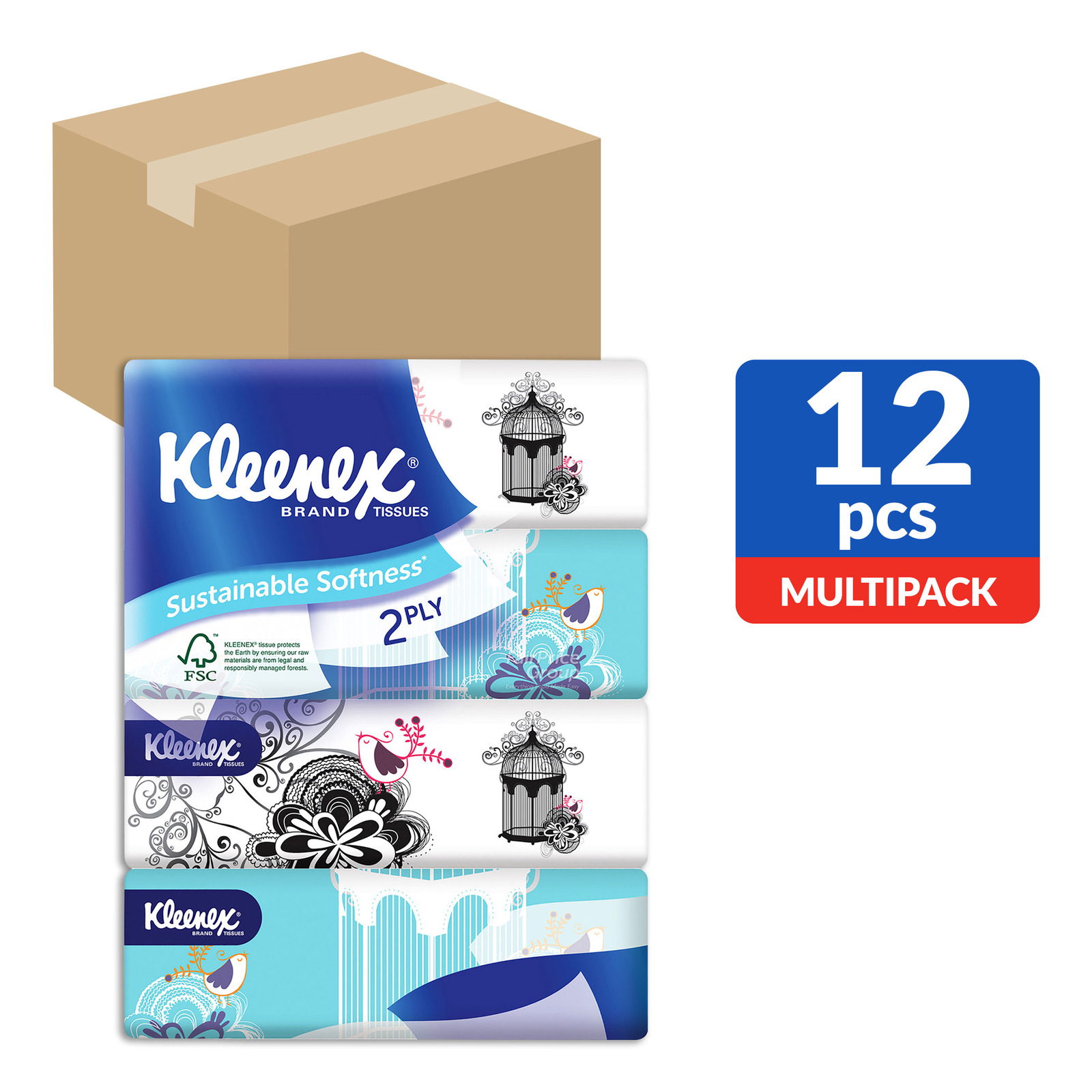 Kleenex Facial Tissue Soft Pack (2ply) NTUC FairPrice