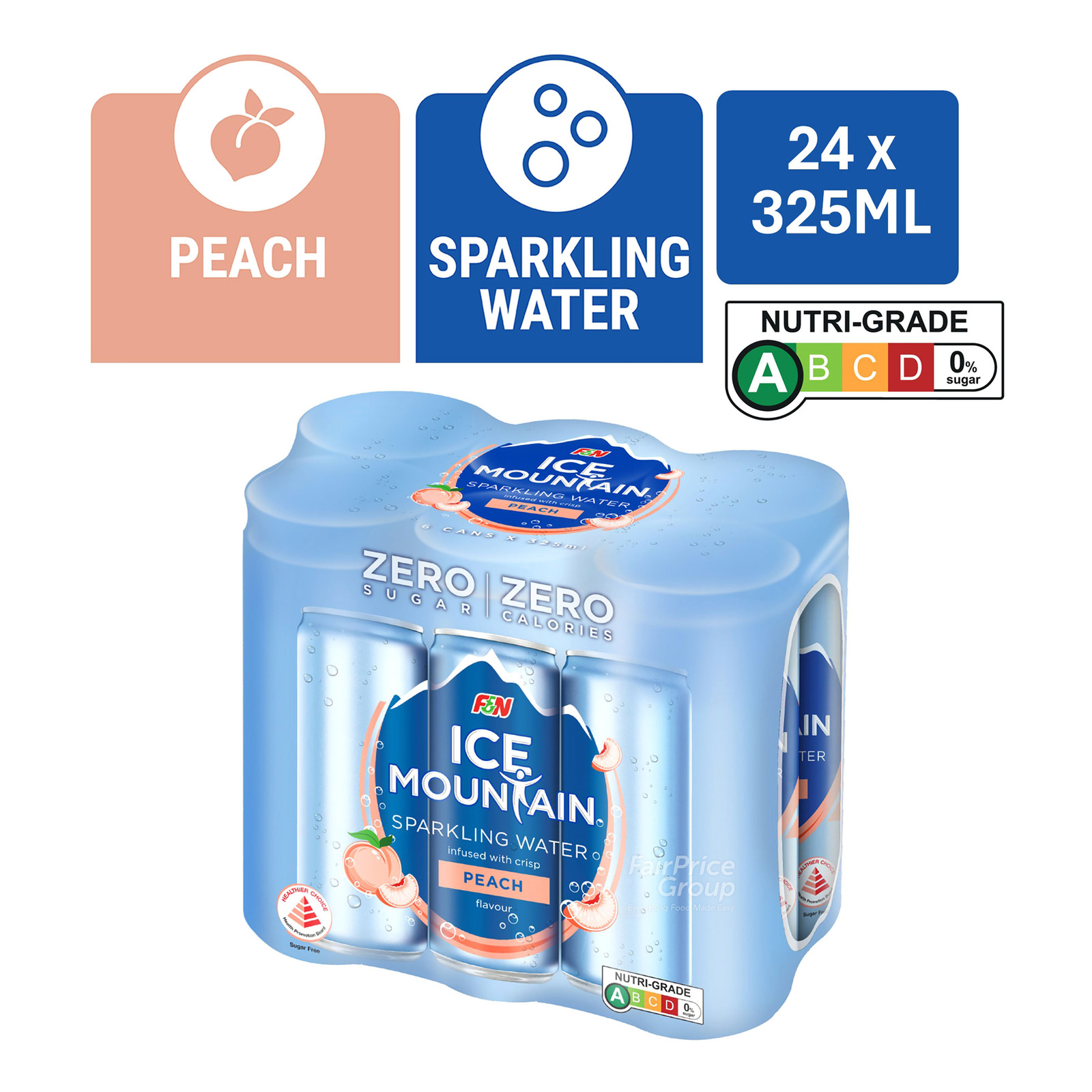 F & N Ice Mountain Sparkling Can Water - Peach