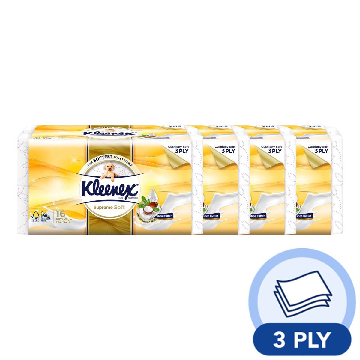 Kleenex Toilet Tissue Rolls Supreme Soft NTUC FairPrice