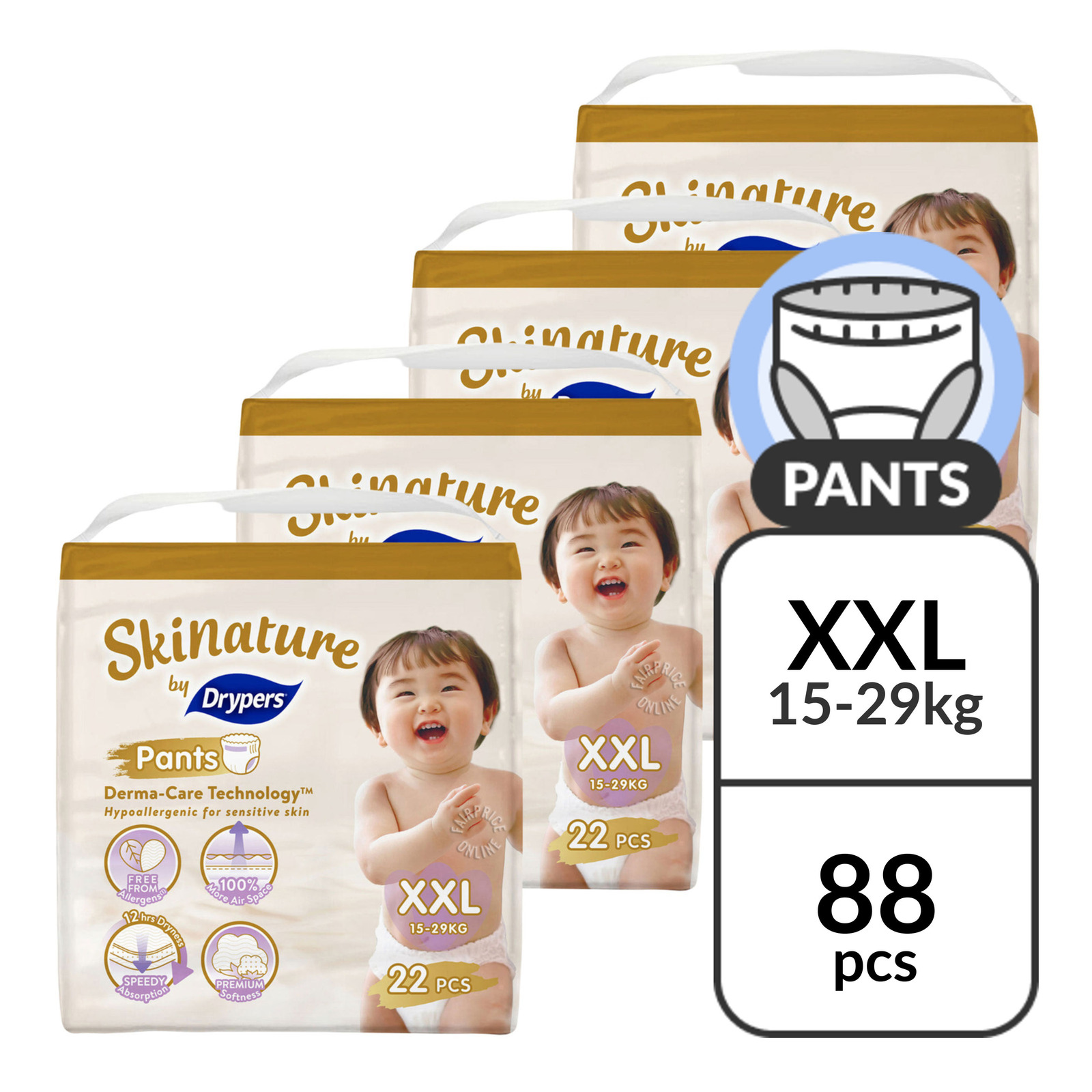 Drypers Skinature Pants XXL (15 29kg) NTUC FairPrice
