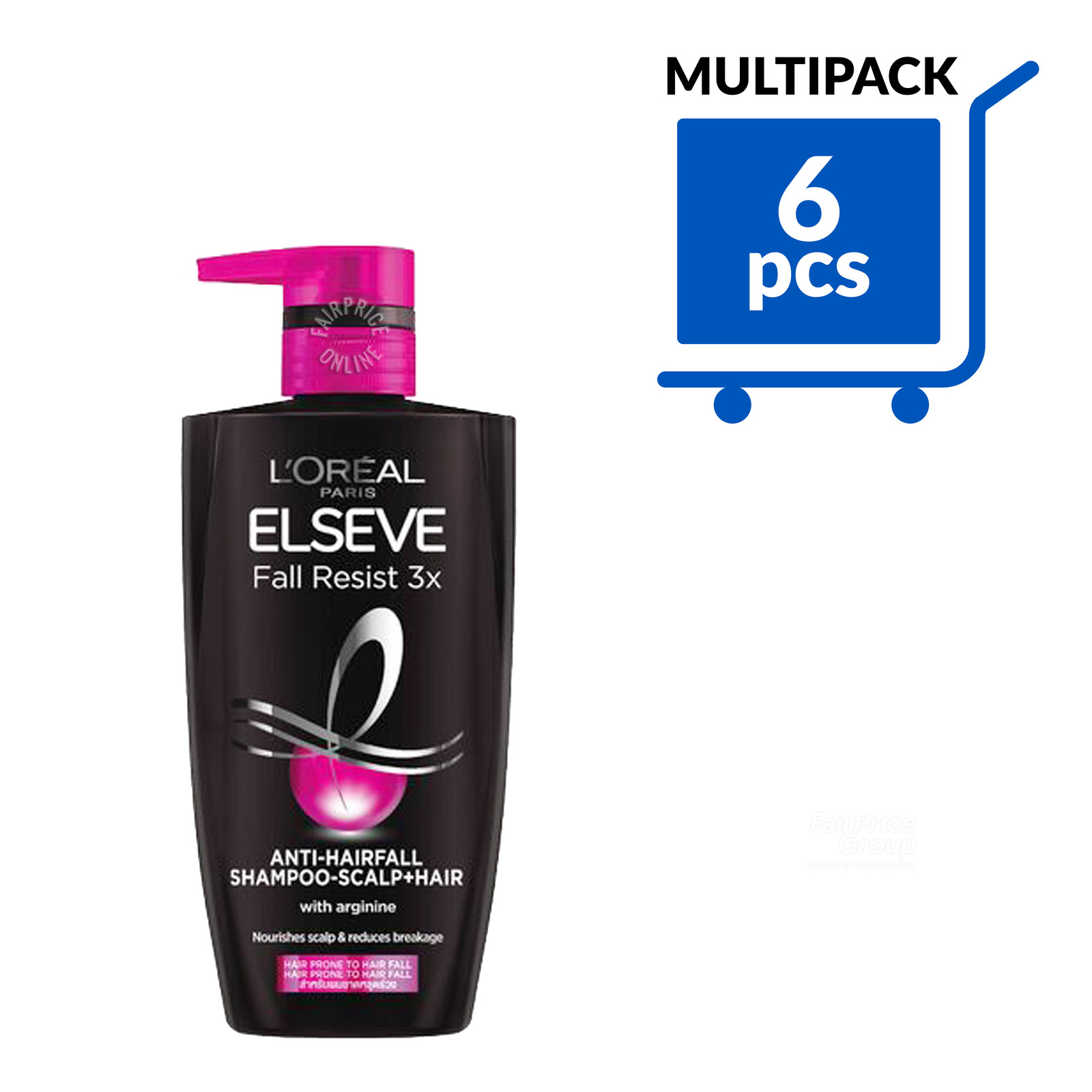 L'Oreal Paris Elseve Shampoo Fall Resist 3x 6 x 620ml (CTN) NTUC FairPrice
