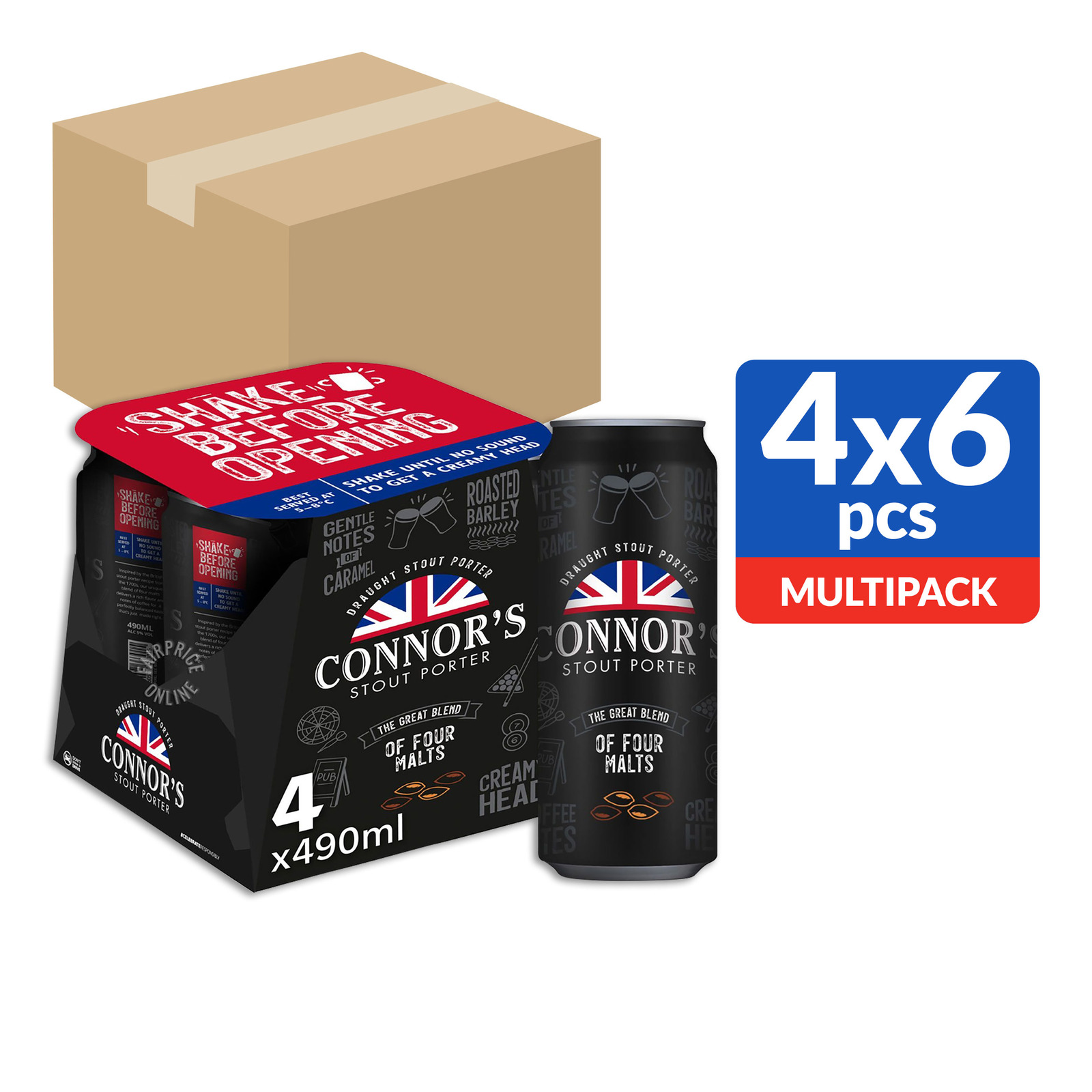 Connor's Stout Porter Can Beer Four Malts NTUC FairPrice