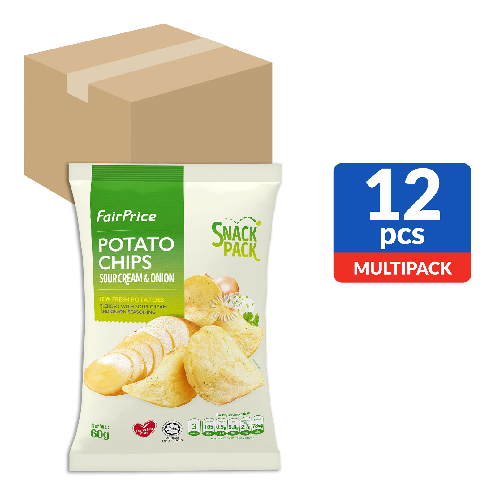 FairPrice Potato Chips Sour Cream & Onion NTUC FairPrice