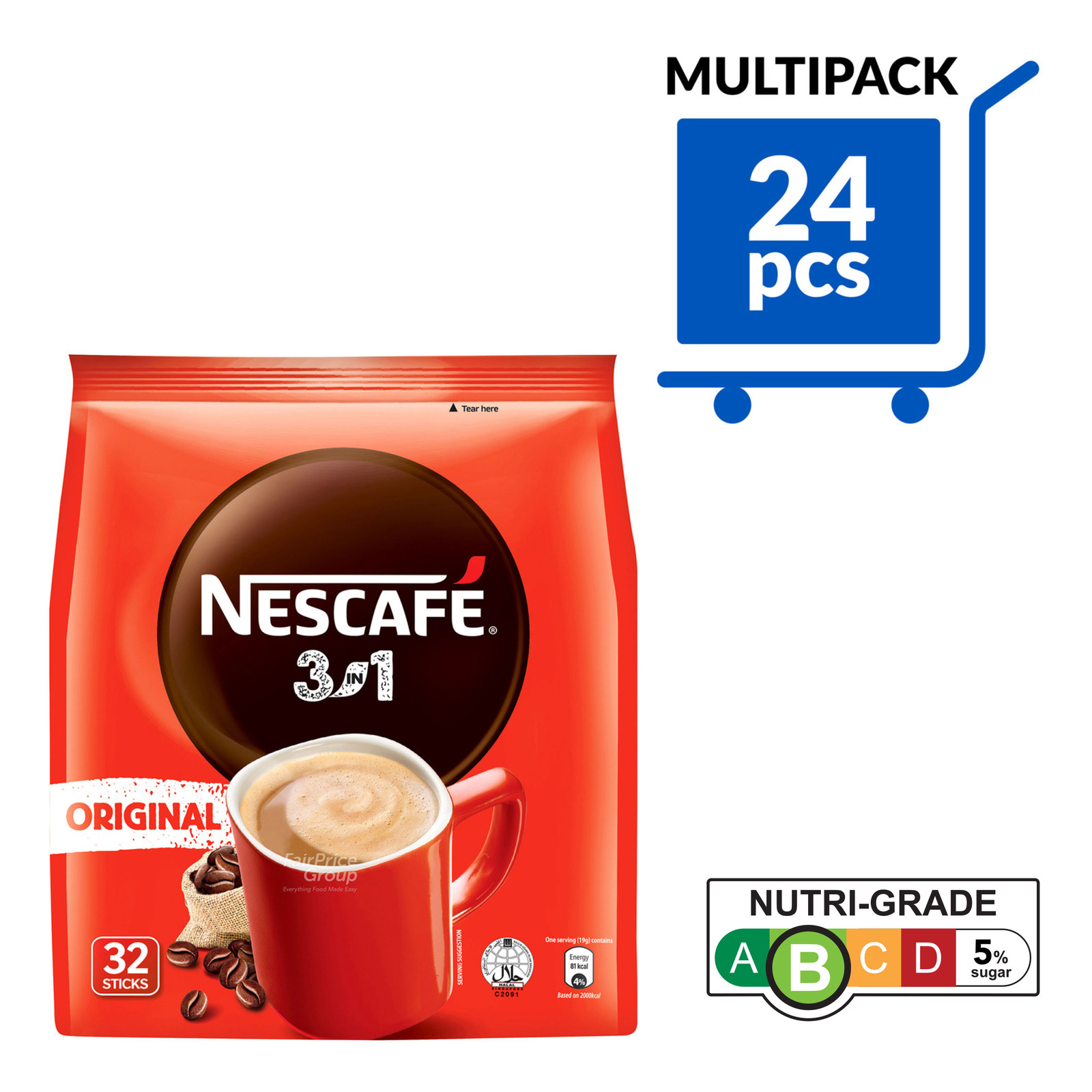 Nescafe 3 in 1 Instant Coffee Original 24 x 32 per pack (CTN) NTUC