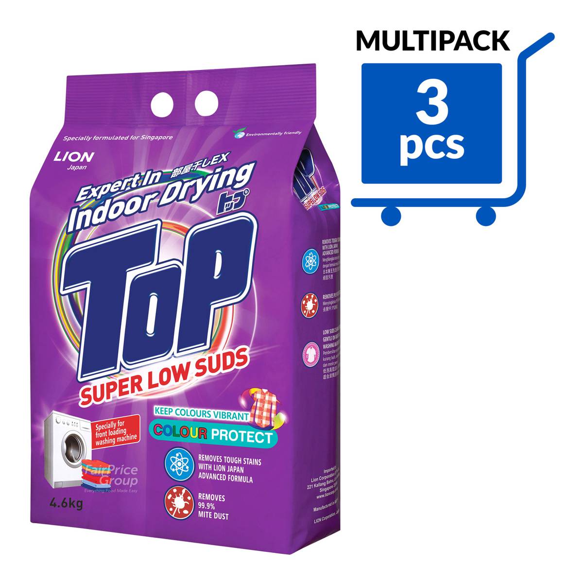 Top Detergent Powder Packet Super Low Suds Colour Protect NTUC