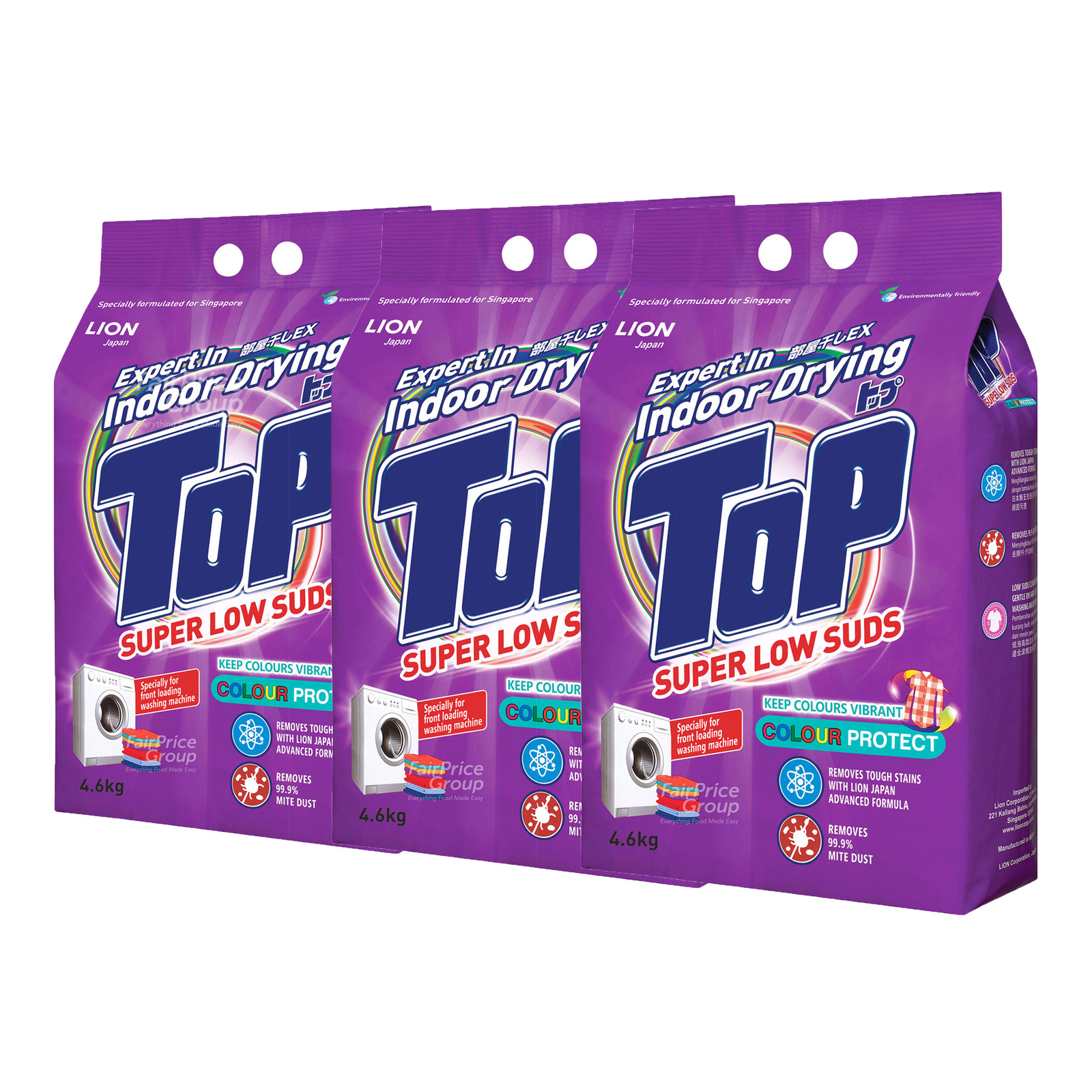 Top Detergent Powder Packet Super Low Suds Colour Protect NTUC