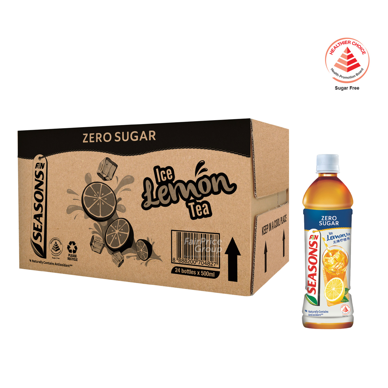 F&N Seasons Bottle Drink Ice Lemon Tea (Zero Sugar) NTUC FairPrice