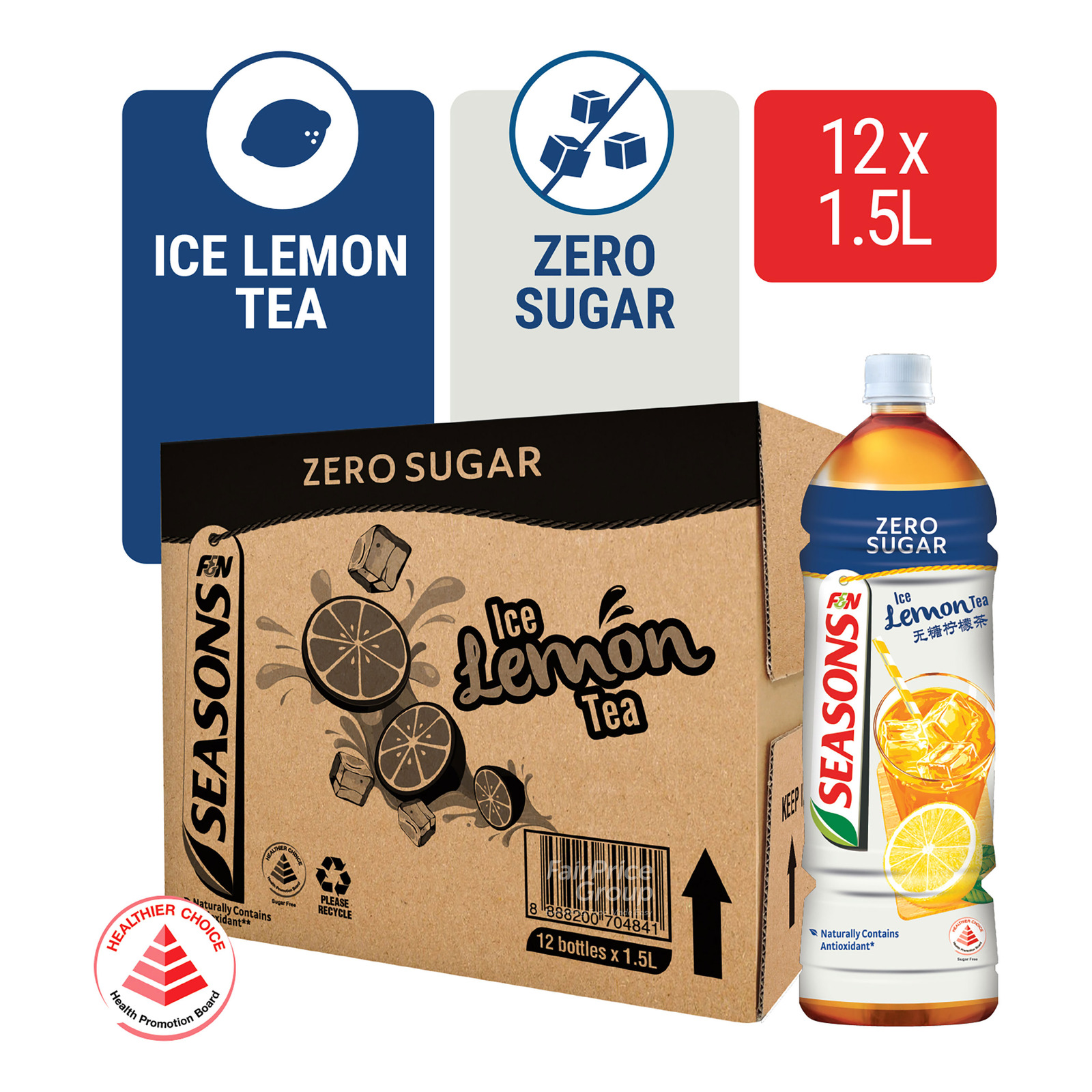 F&N Seasons Bottle Drink - Ice Lemon Tea (Zero Sugar) | NTUC FairPrice