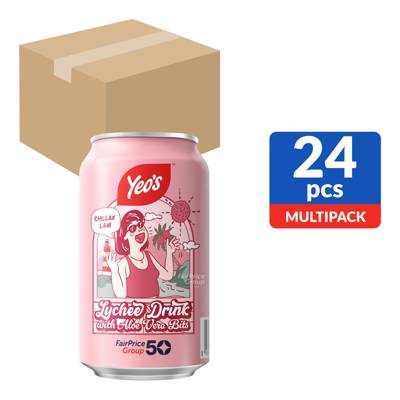 Yeo's Lychee Drink with Aloe Vera Bits 24 x 300ml