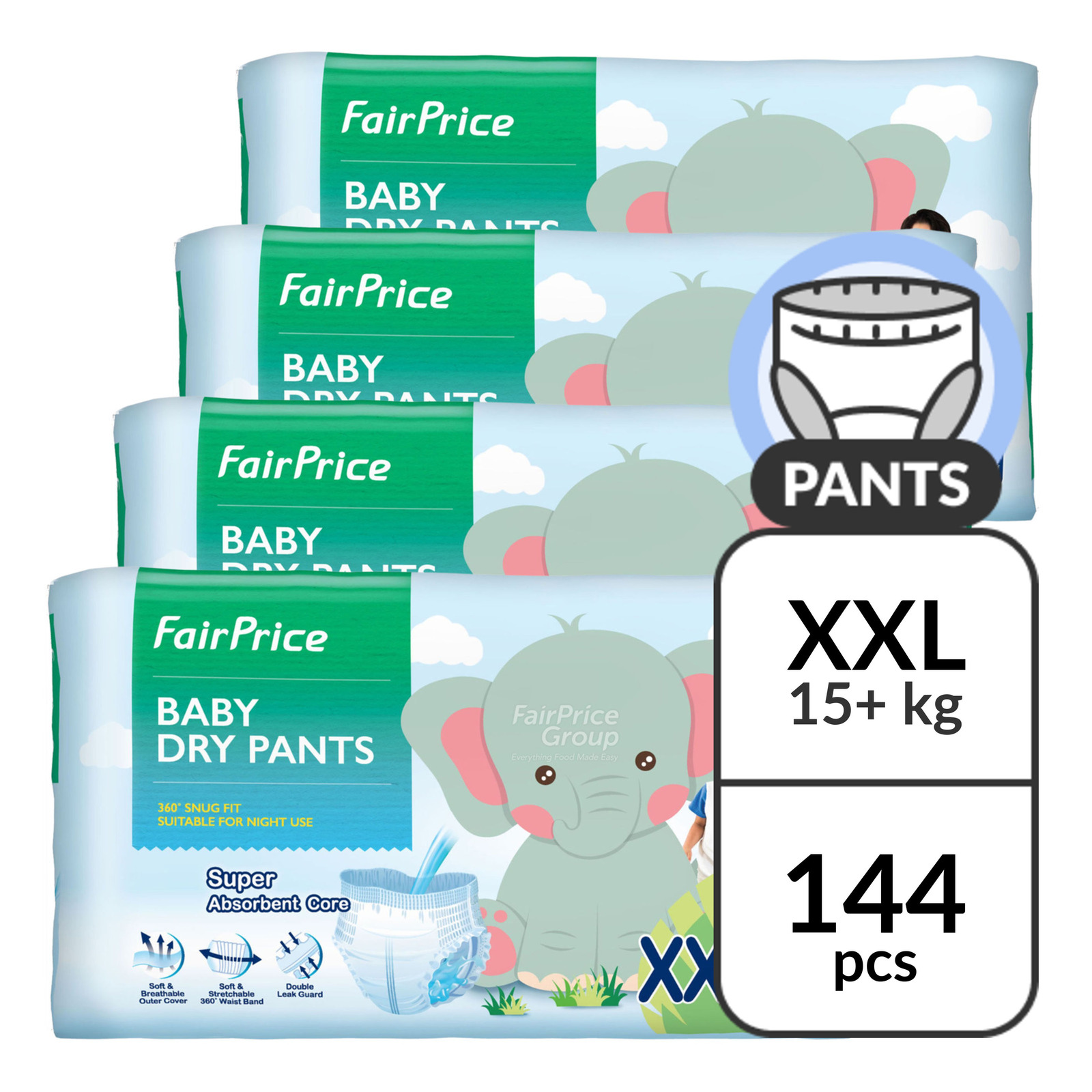 FairPrice Baby Dry Diaper Pants - XXL (15kg and above)