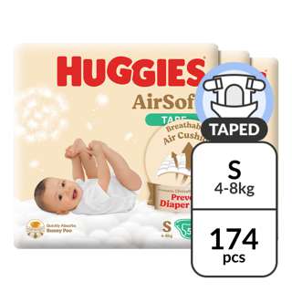 Huggies Airsoft Tape Diaper - S (4 - 8kg)