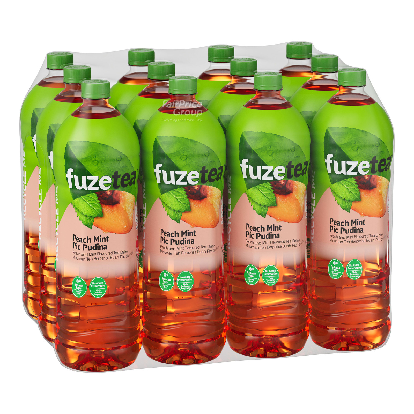 Fuze Tea Flavoured Tea Bottle Drink - Peach Mint | NTUC FairPrice