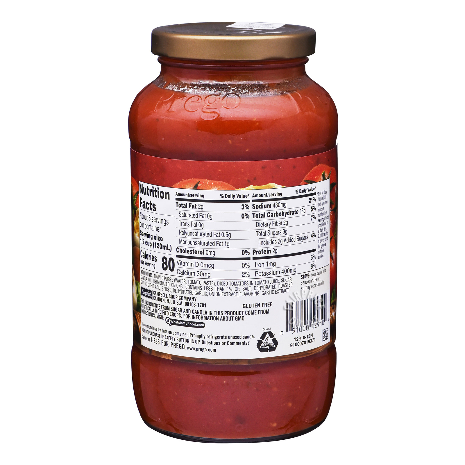 31 Prego Traditional Sauce Nutrition Label - Labels 2021