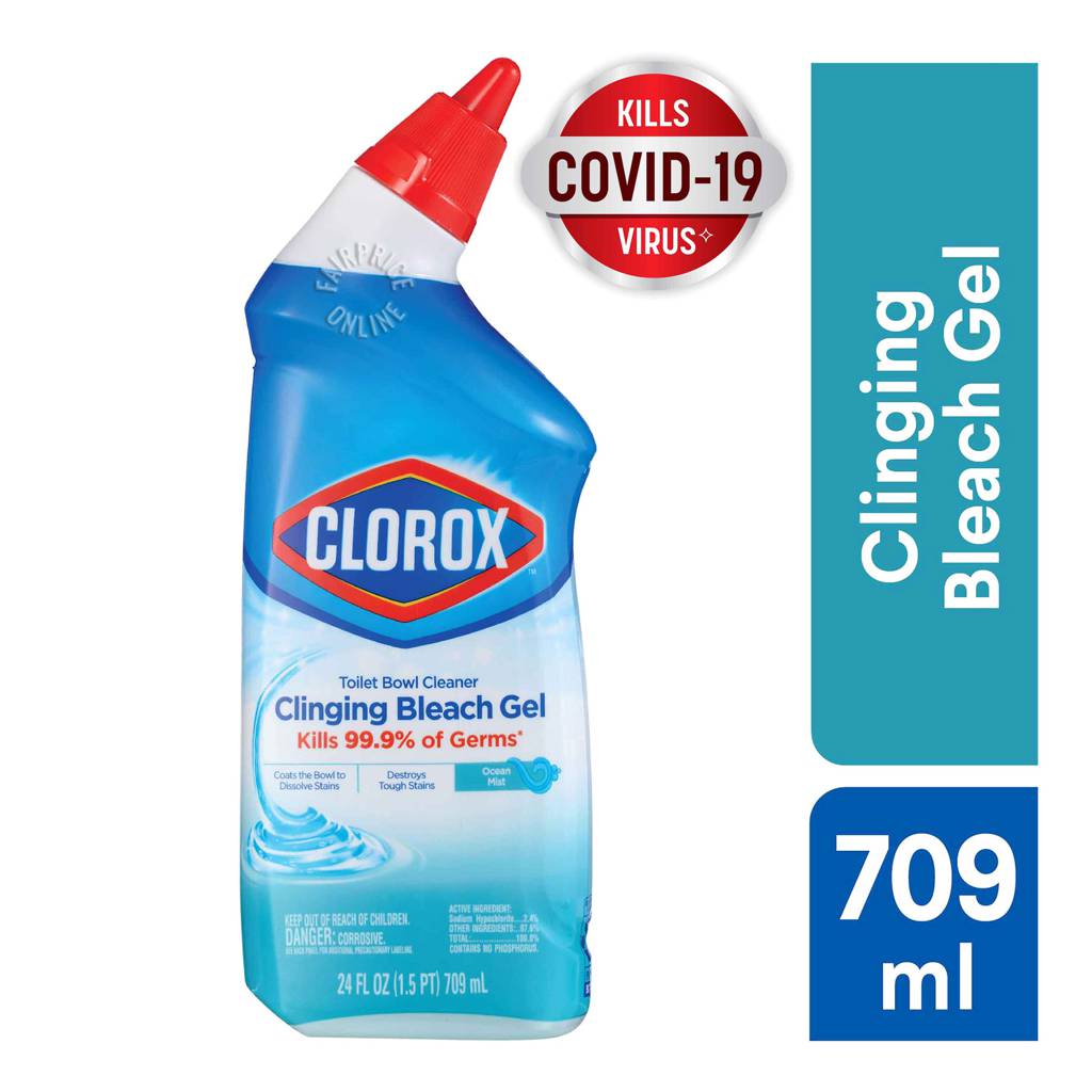 Clorox Toilet Bowl Cleaner Clinging Bleach Gel Cool Wave NTUC FairPrice