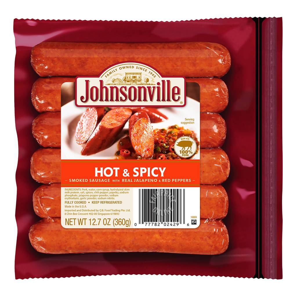 Johnsonville Smoked Pork Sausage Hot & Spicy NTUC FairPrice