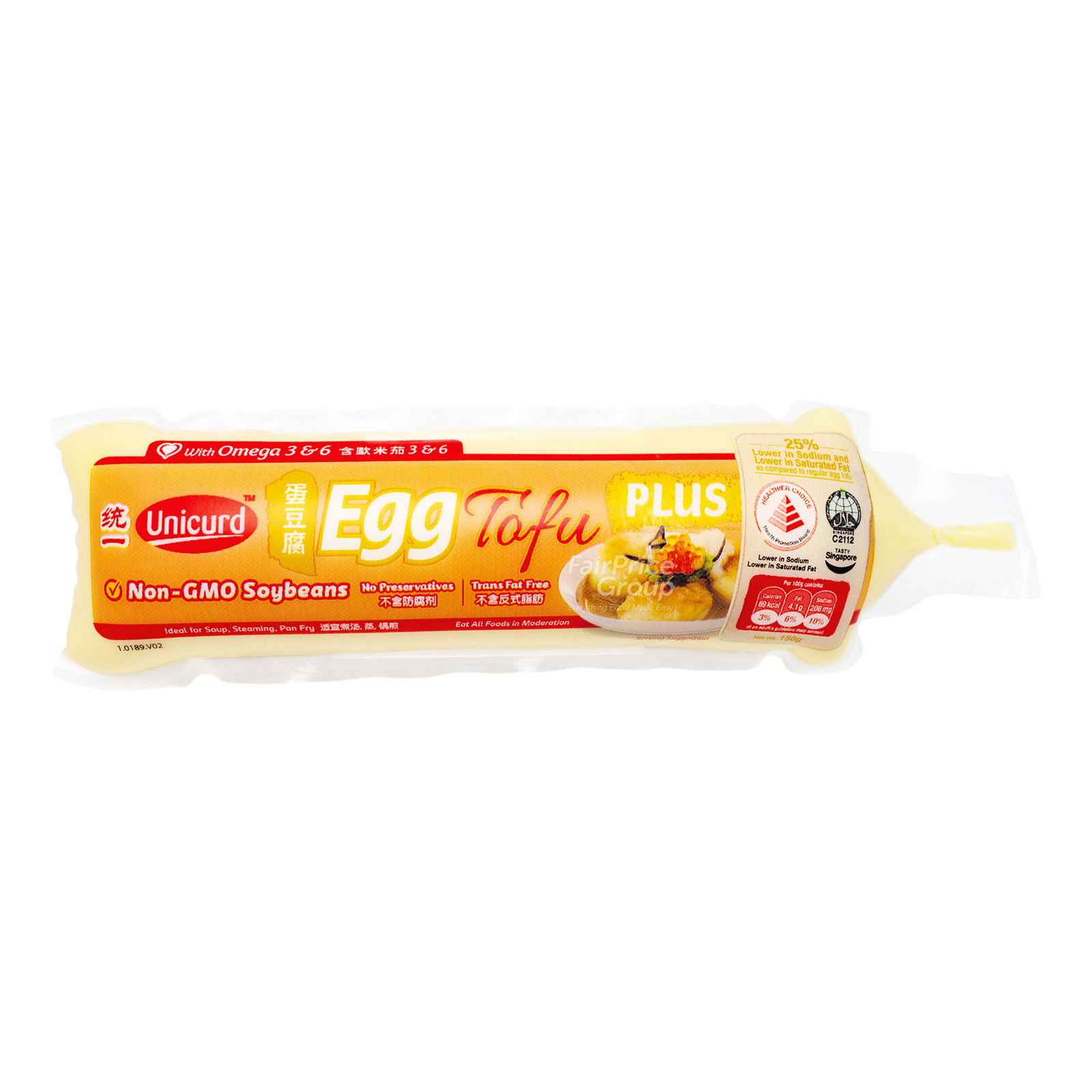 Unicurd Fragrant Egg Tofu Tube Omega 3 & 6 + Vitamins NTUC FairPrice