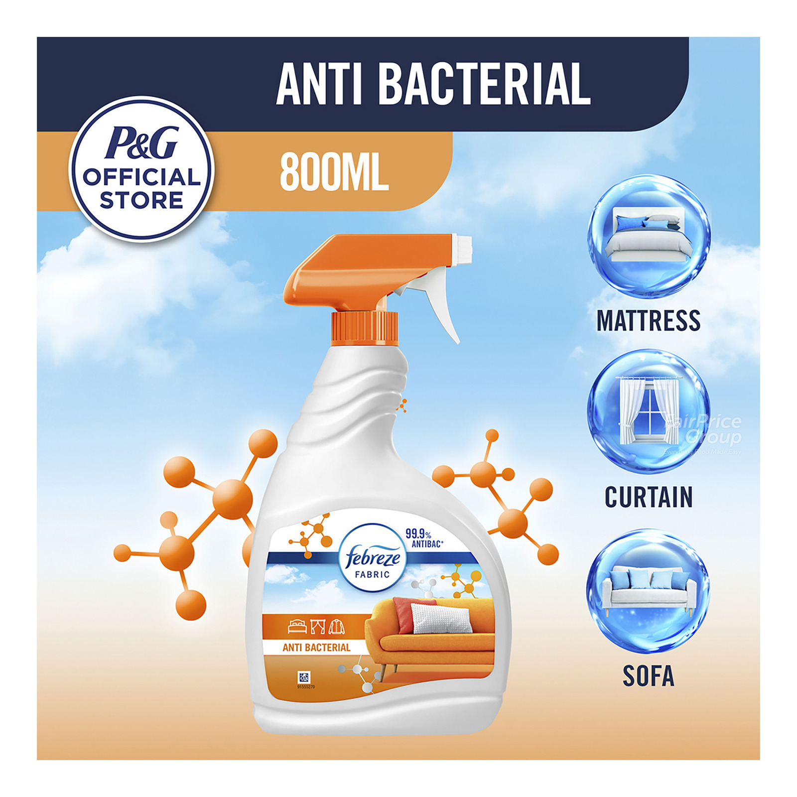 Febreze Fabric Refresher Spray - Anti-Bacterial