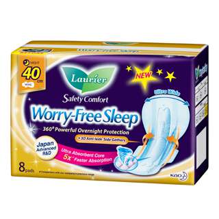 Laurier Worry-Free Sleep Gathers Night Pads - 40cm