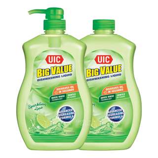 UIC Big Value Natural Dishwashing Liquid and Refill - Lime 