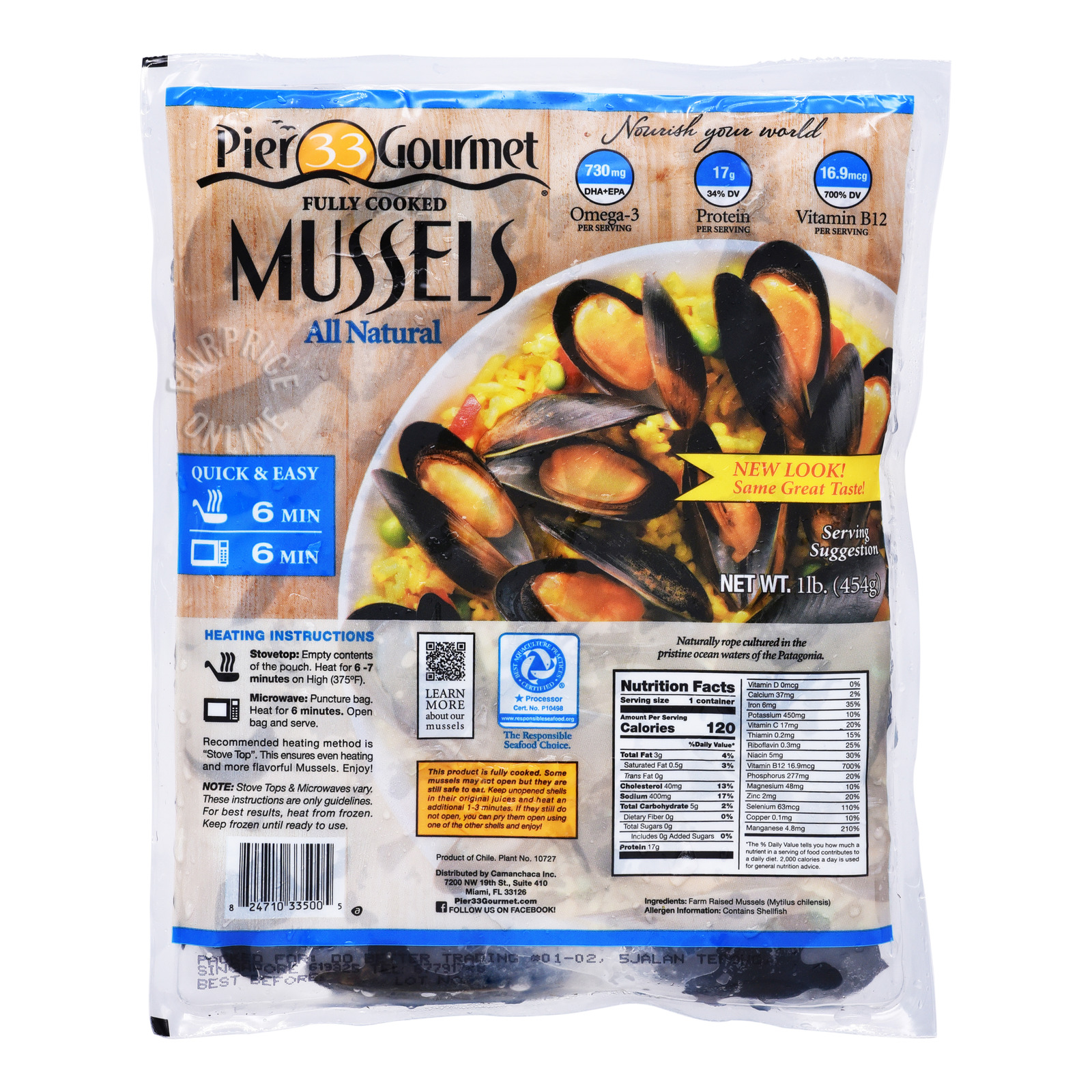 Pier 33 Gourmet Frozen Whole Shell Black Mussels NTUC FairPrice