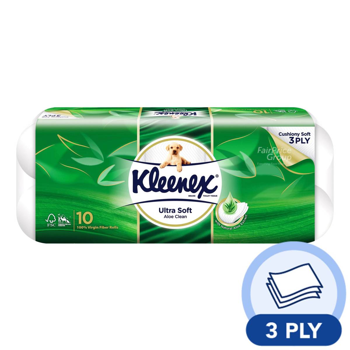Kleenex Toilet Tissue Rolls Ultra Soft Aloe Clean NTUC FairPrice