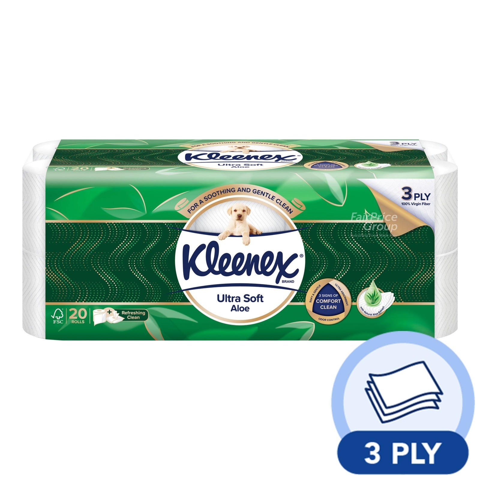 Kleenex Toilet Tissue Rolls - Ultra Soft Aloe Clean