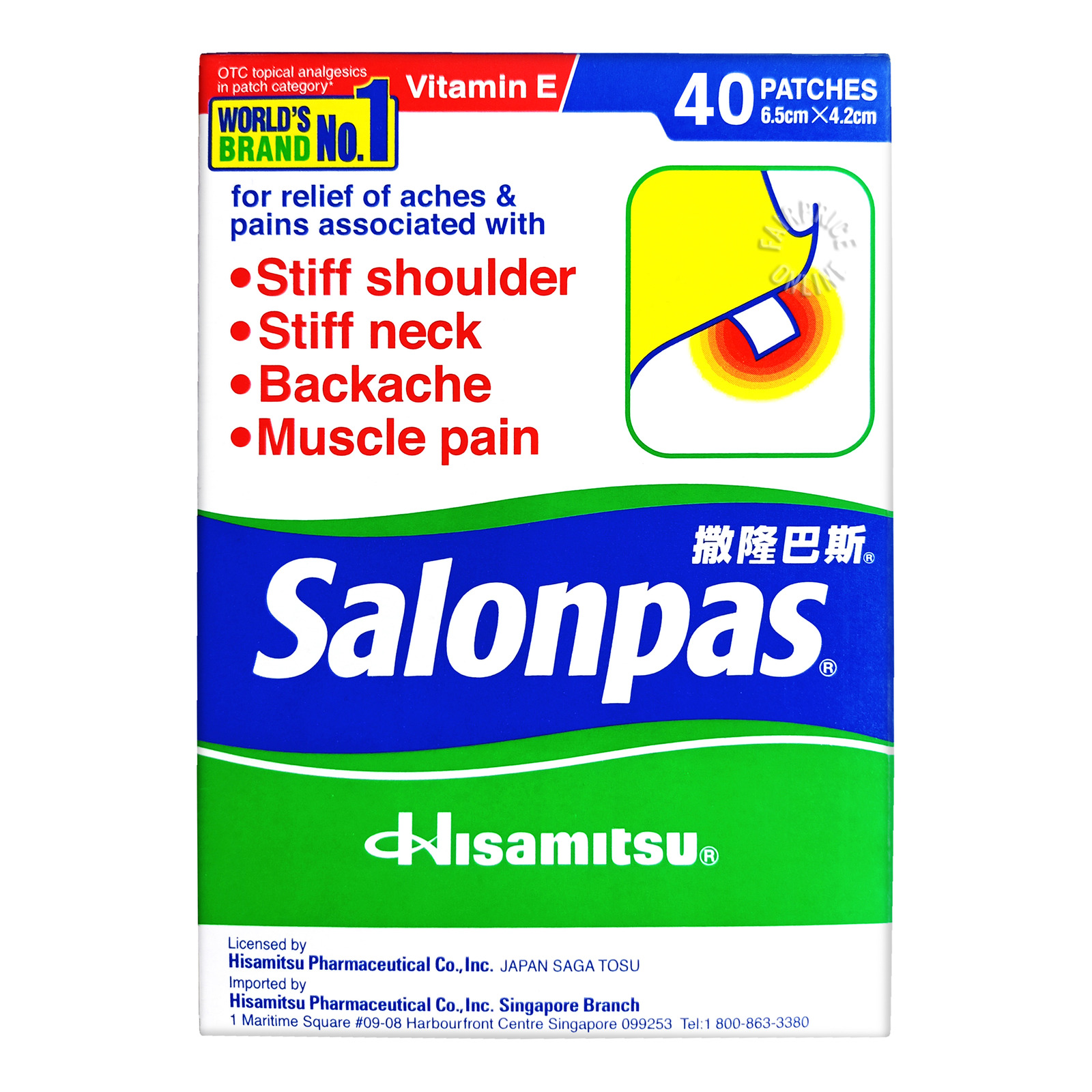 Salonpas Pain Relief Patch (6.5cm x 4.2cm)