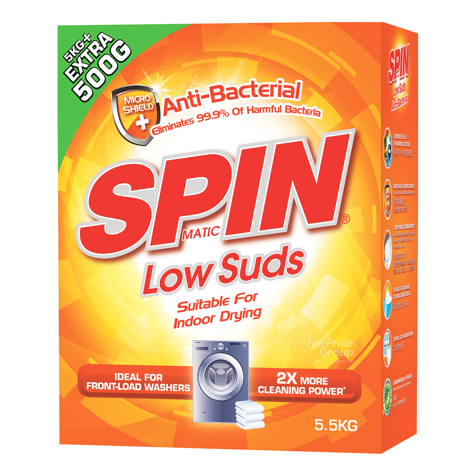 Spinmatic Low Suds Detergent Powder - Anti-Bacterial