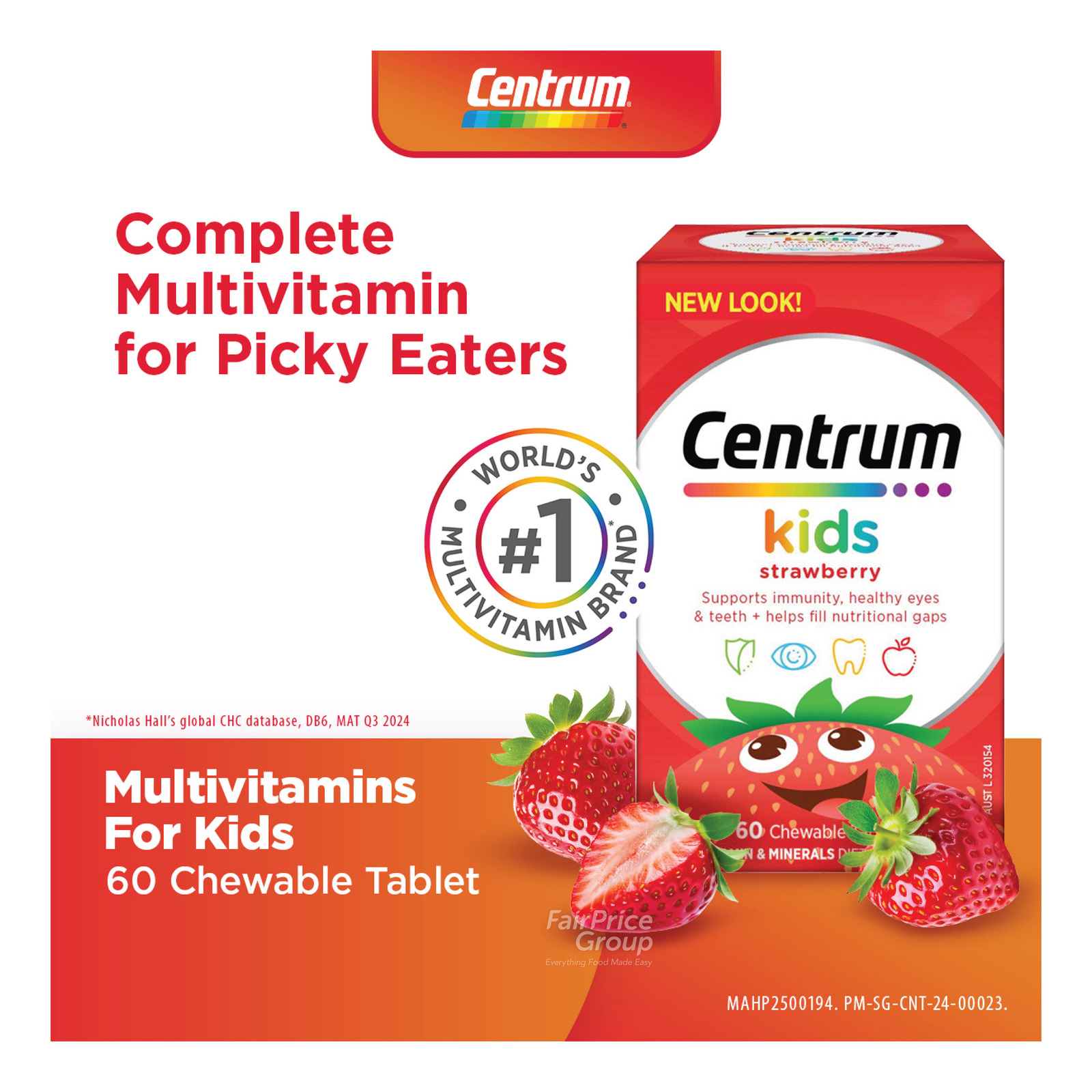 Centrum Kids Multi Vitamin Chewable Tablets - Strawberry