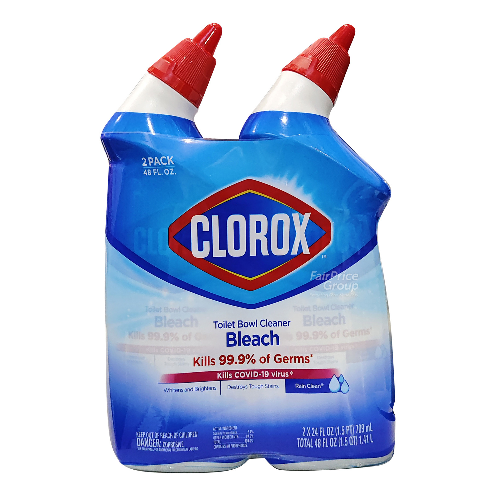Clorox Toilet Bowl Cleaner with Bleach Rain Clean NTUC FairPrice