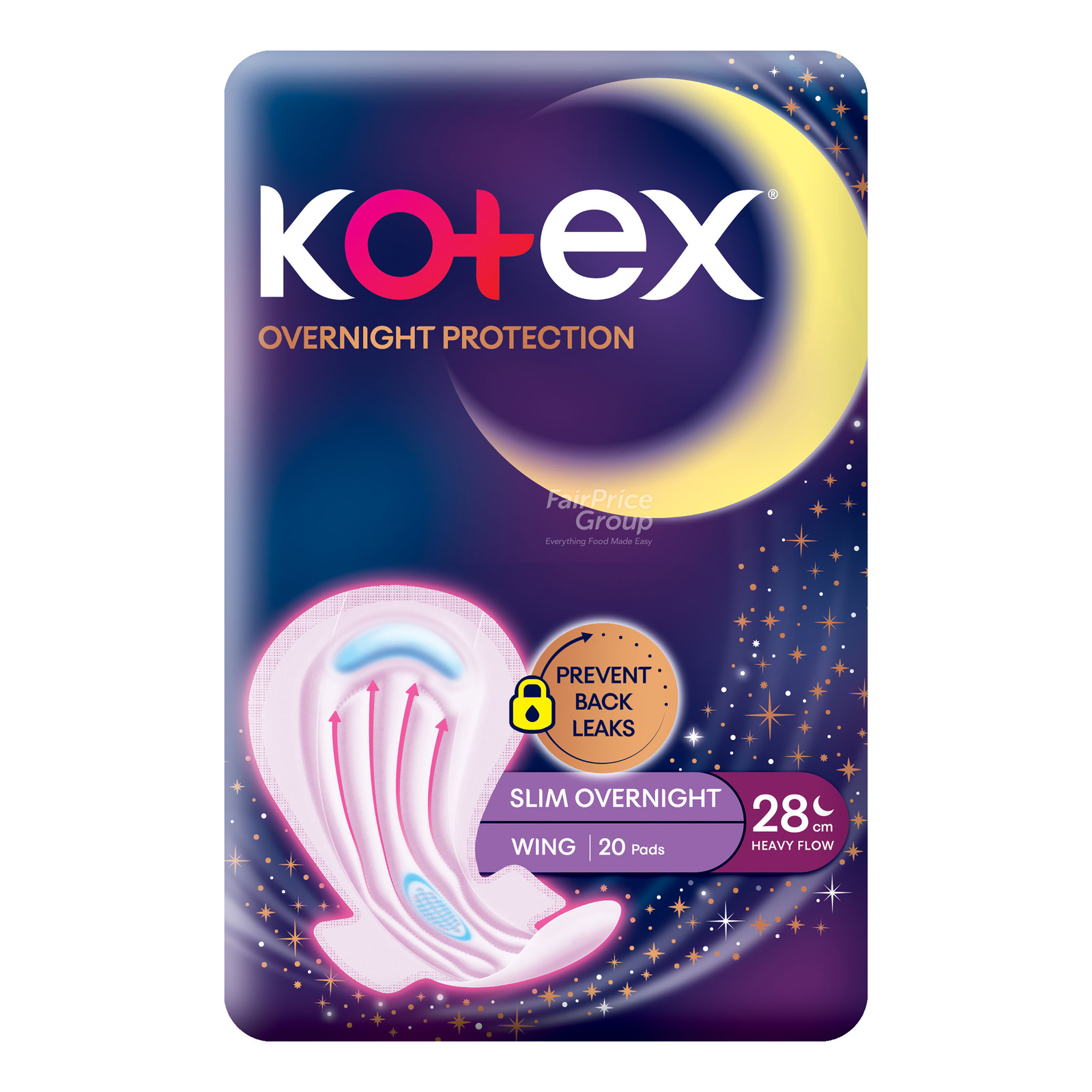 Kotex Soft & Smooth Slim Overnight Wing Pads - Heavy(28cm)