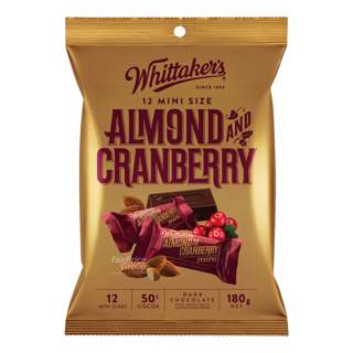 Whittaker's Mini Dark Chocolate Bar - Almond & Cranberry