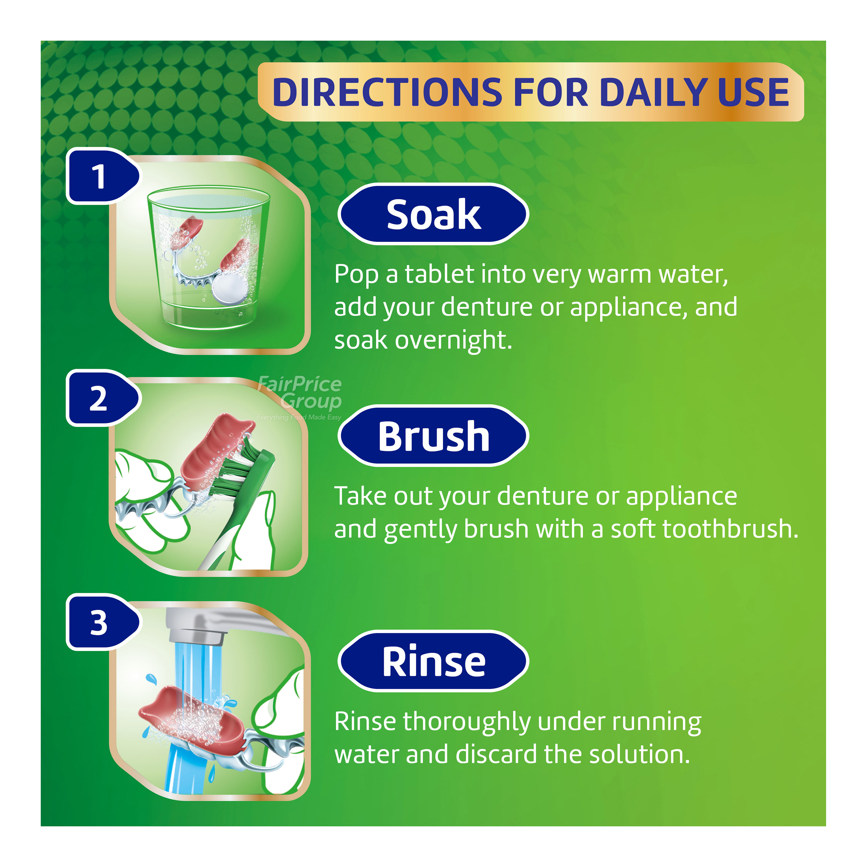 Pearlie White DentureClean Cleansing Tablets | NTUC FairPrice