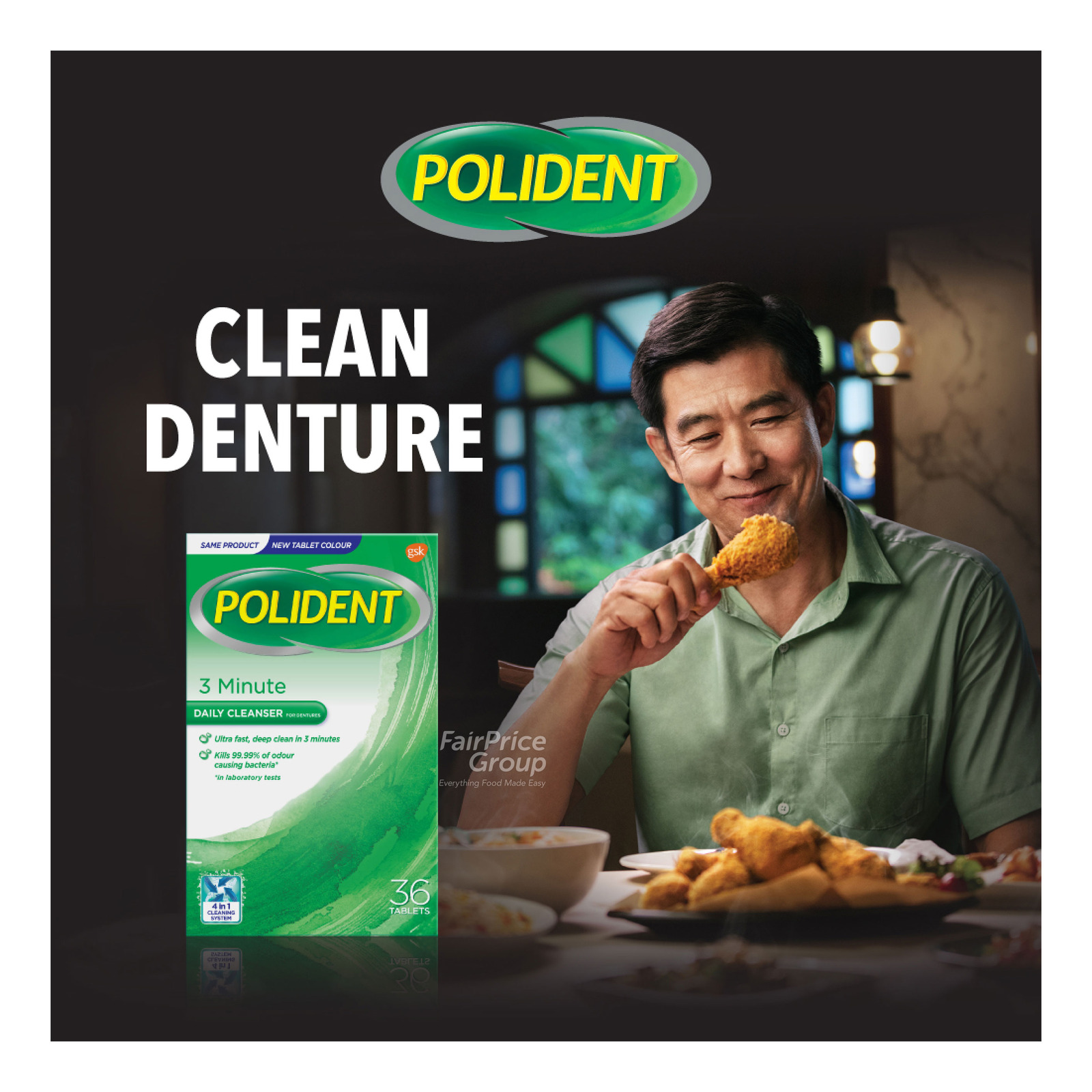Polident Denture Cleanser Tablets - 3 Minute | NTUC FairPrice