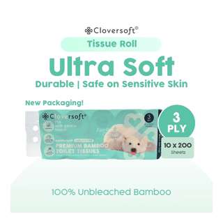 Cloversoft Plant-Based Unbleached Bamboo Toilet Tissues Roll